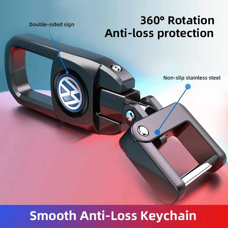 Car Ashtray Zinc Alloy Car Key Chain Enamel Carabiner Key Ring For Volkswagen Tiguan Passat Golf Polo Touareg Magotan ID.3 Toura view 2