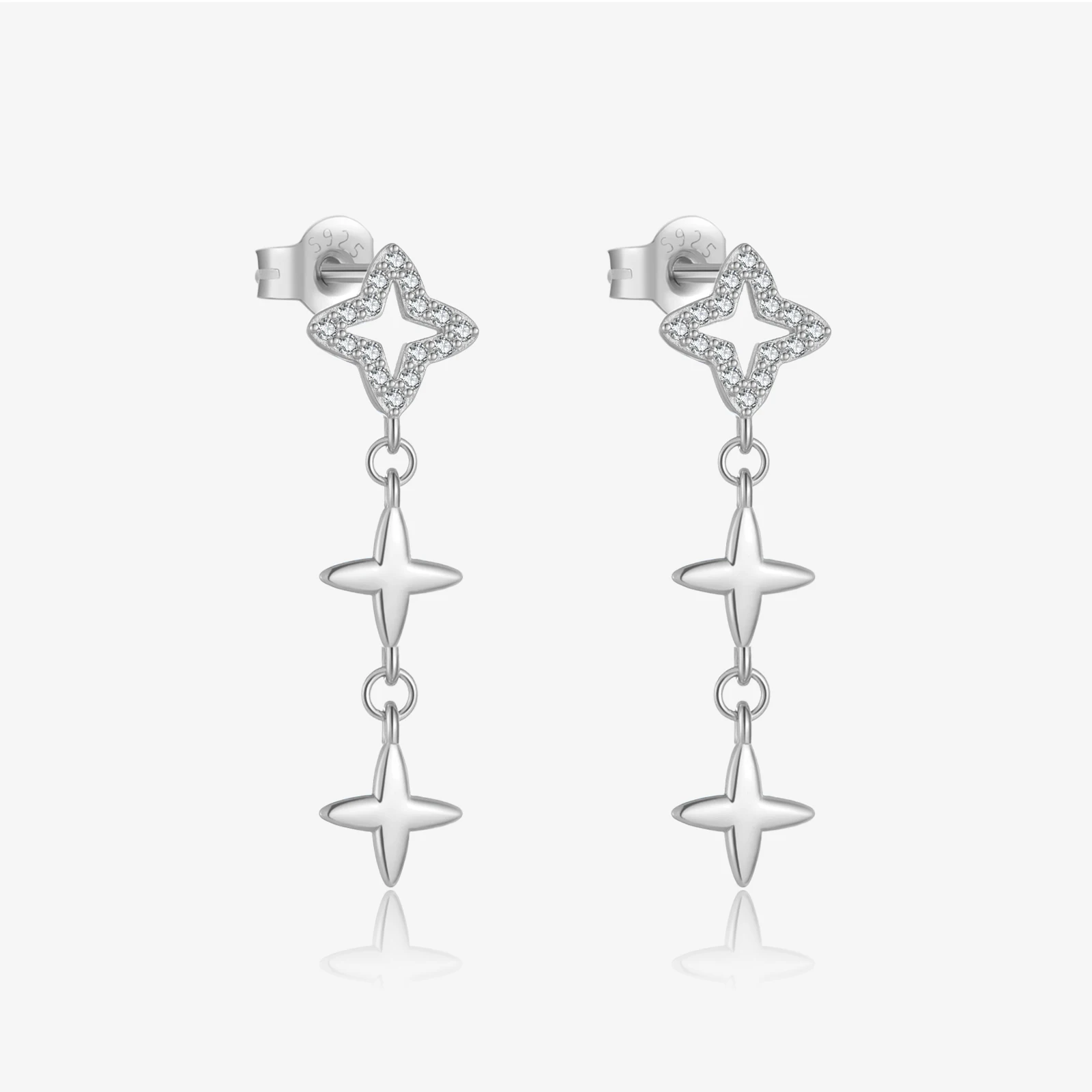 

VEWANT 100% 925 Sterling Silver Three Star Hollow Out Zircon CZ Drop Earrings 2025 New Trendy Luxury Fine Women Gift