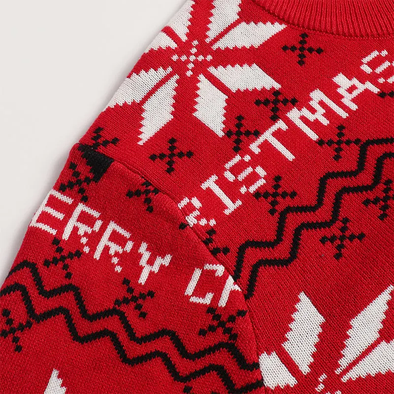 크리스마스 여성용 스웨터 새로운 라운드 넥 남성용 풀오버 아늑한 따뜻한 긴 소매 스웨터 크리스마스 파티 선물 커플 가족 의상