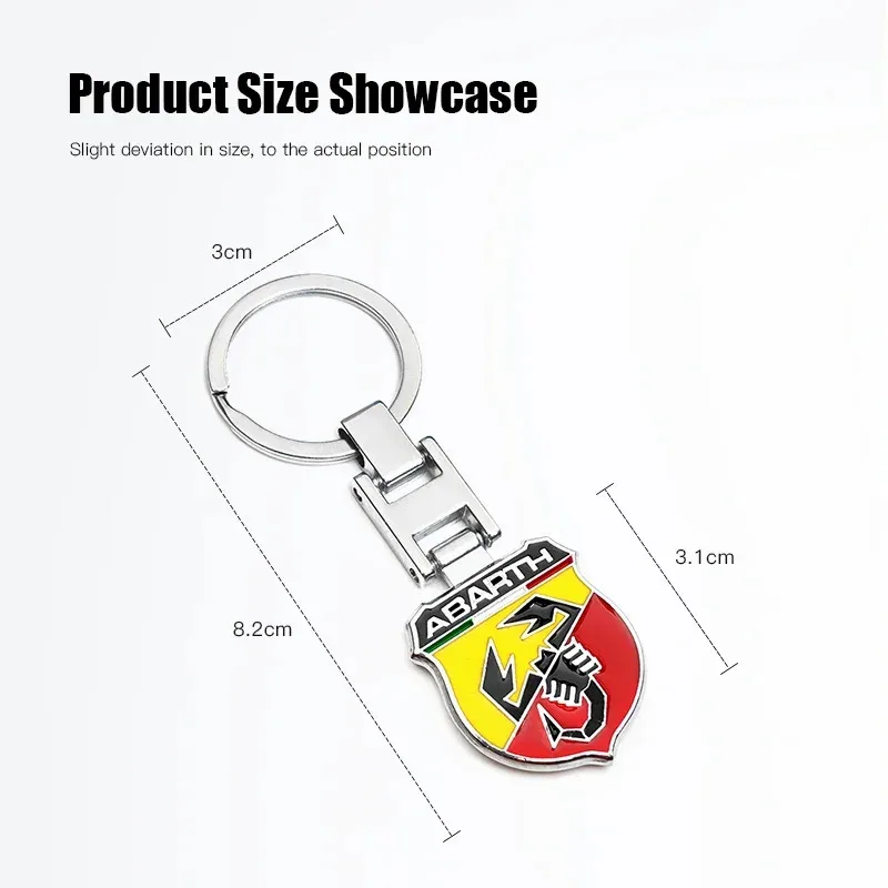 Car Emblem Keychain Metal Key Ring Chain Pendant For FIAT Abarth Pulse Panda Tipo Strada 600 500X Mobi Doblo Fullback Freemont