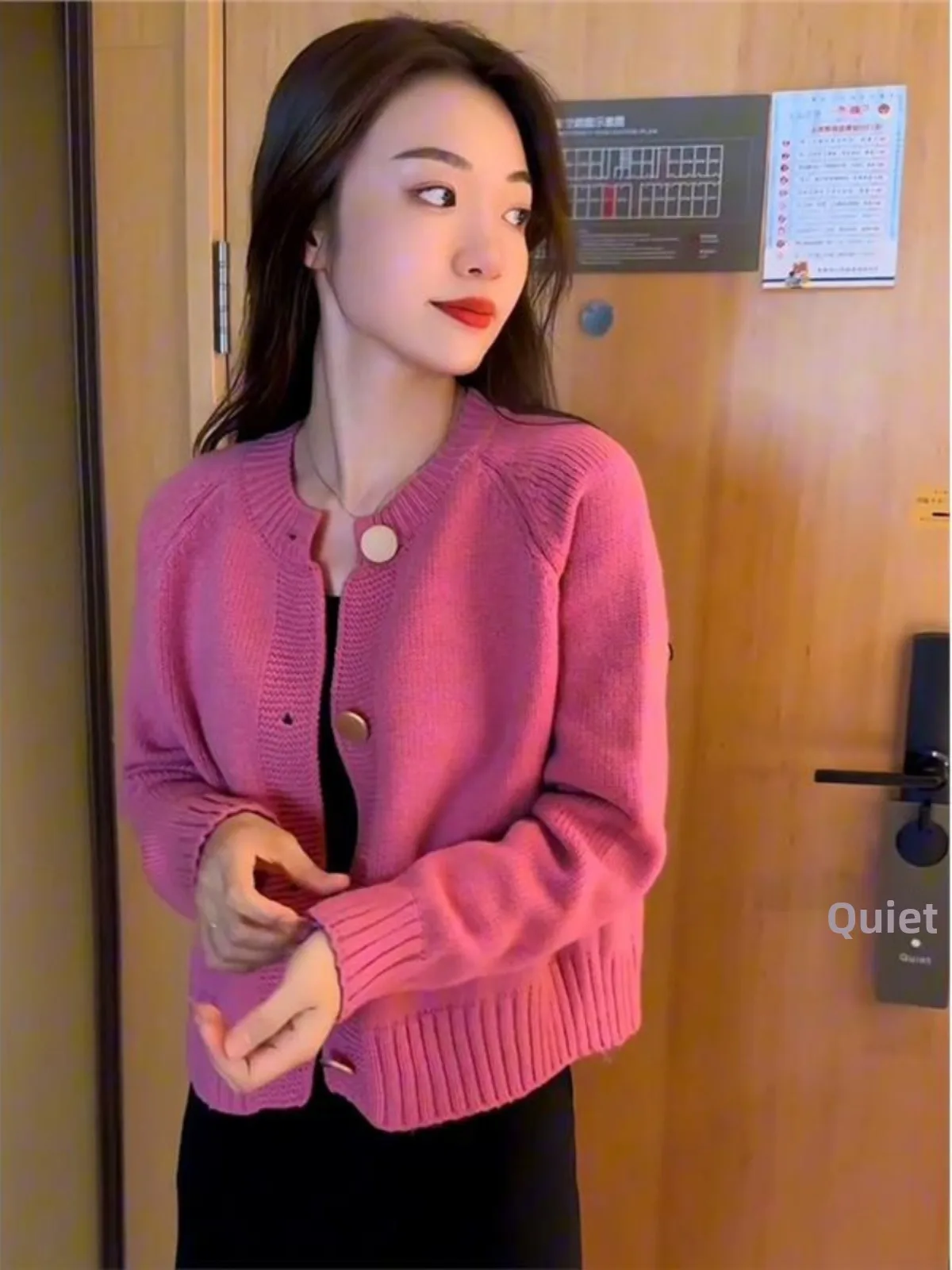 

Korean Sle Sweater Jaet Women's Faionable Outerwear Autumn Winter Knitted Top High Quali Trendy Long Sve ort Coat