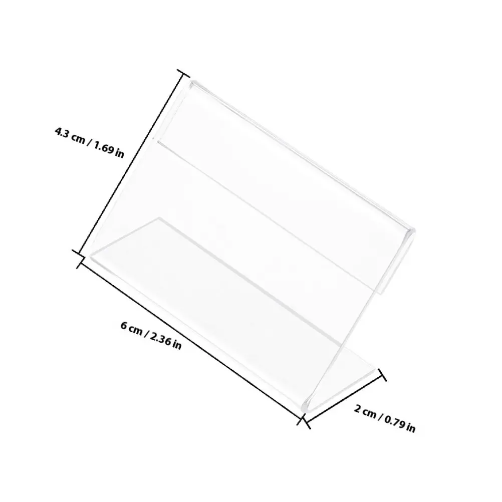 30Pcs Acrylic Table Sign Holder L-Shaped Clear Desk Display Stand for Name Cards Business Labels Retail Countertop view 3