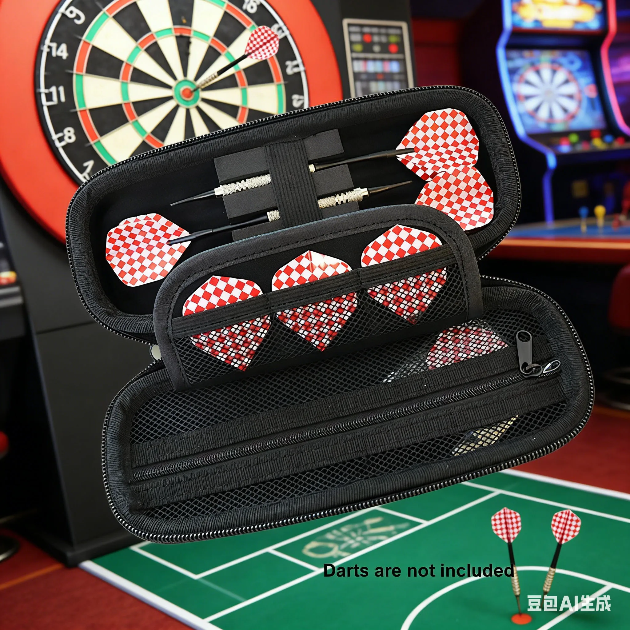 Darts Storage Box EVA Organizer Tip Holder Shafts Carrying Case For 3 Darts, Shafts, Flights, Tips, And Other Accessories