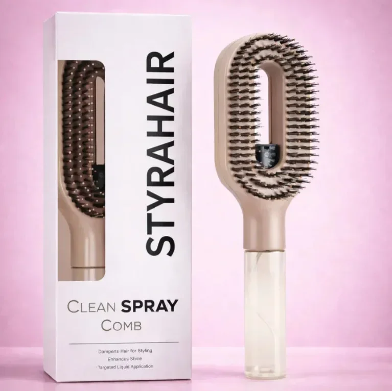 2-in-1-Sprüh-Massagekamm mit ätherischem Öl, Wassersprühflasche, antistatischer Kopfhautmassager zur Haarentwirrung, tägliche Haarpflege für den Salon – Detail 7