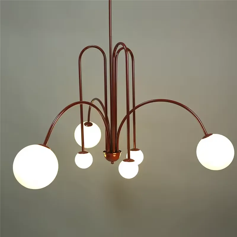 

Sputnik LED chandelier minimalist glass bubble chandelier living room creative cafe dining table light art deco foyer lighting