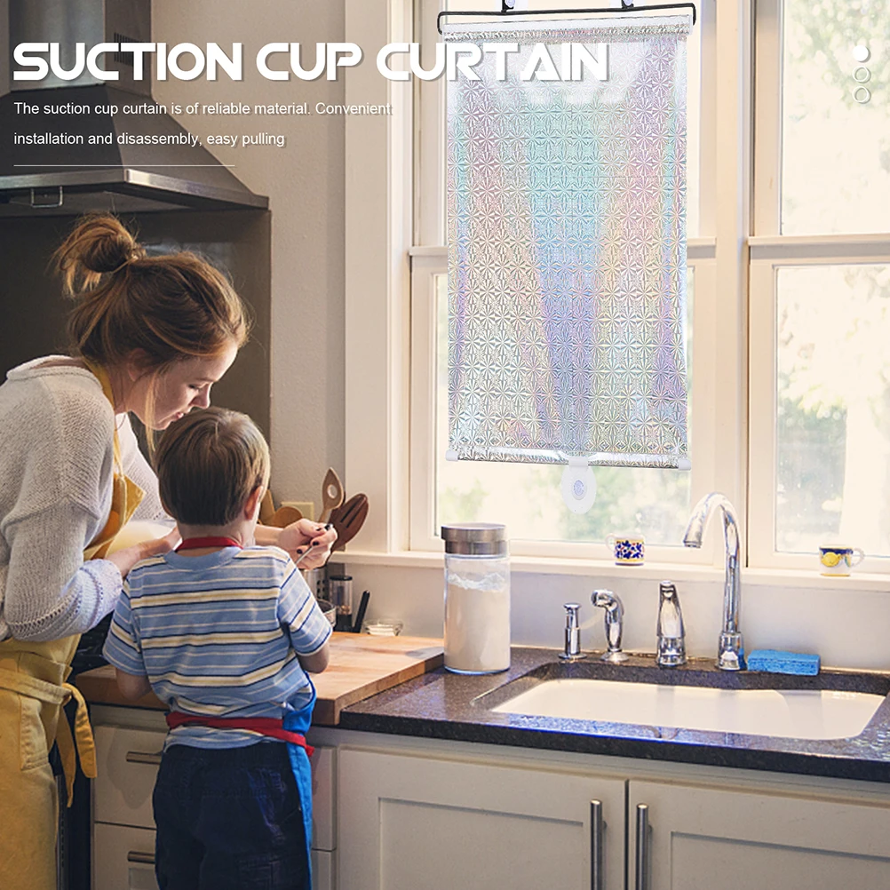 

Blackout Roller Blinds Dark Tint Home Suction Cups Kitchen Apartment Portable Balcony Window Curtains Privacy Household