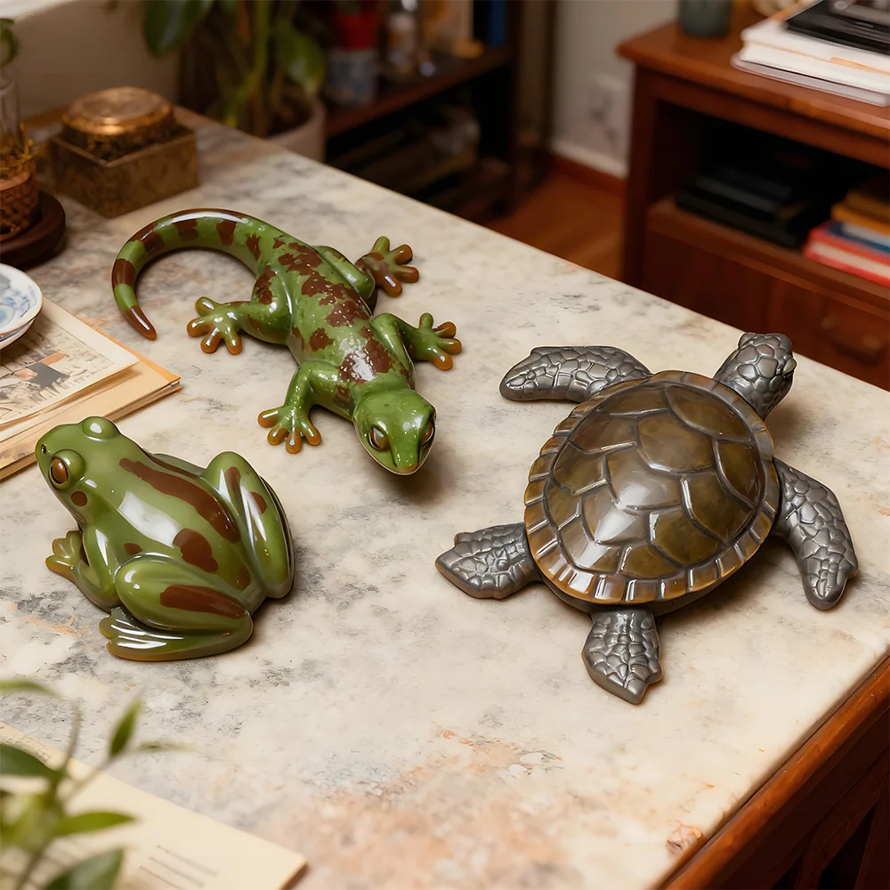 Turtle Aromatherapy Candle Silicone Mold DIY Lizard Frog Animals Gypsum Resin Molds Home Ornaments Decoration view 2