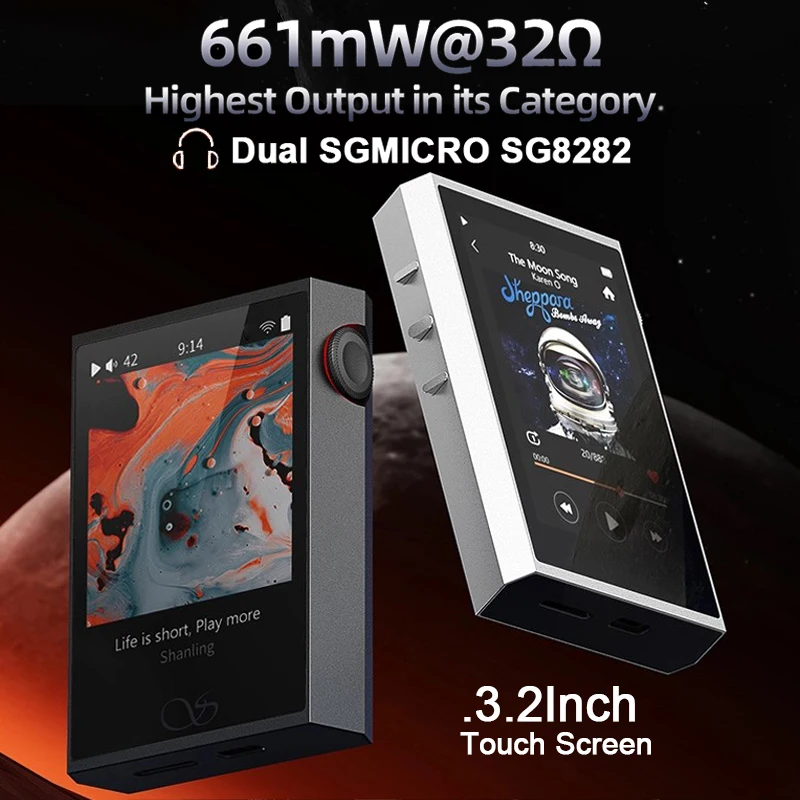 SHANLING M1 Plus Hi-res Music Player Portable MP3 ES9069Q DAC Dual SGM8262 Amp DSD512 Bluetooth 5.2 LDAC WiFi DLNA Airplay Tidal