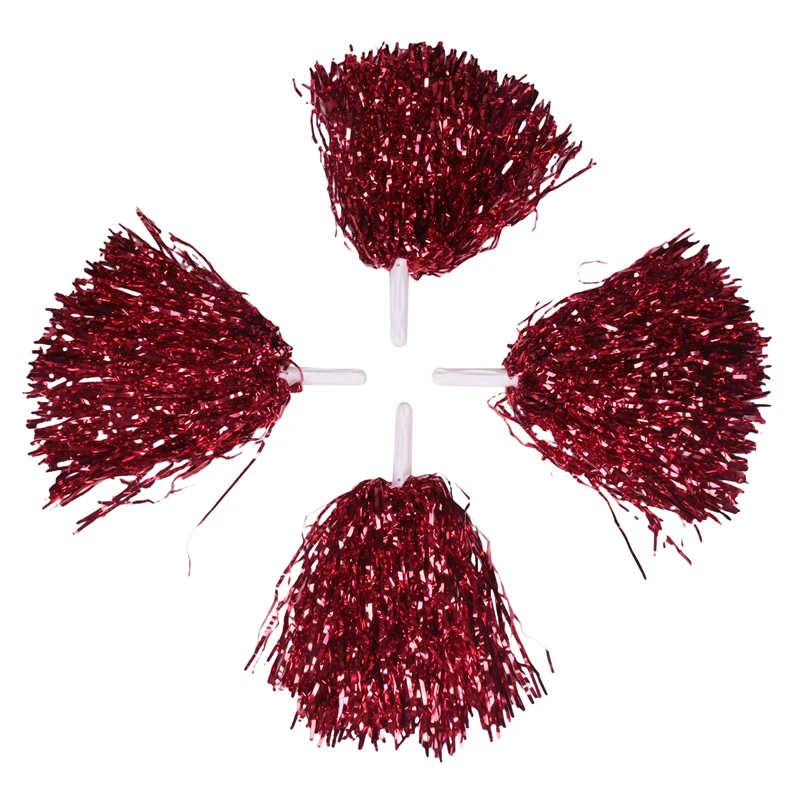 

24Pcs Cheerleading Pom Poms Metallic Foil Cheer Pom Poms With Plastic Handle For Adults Kids Cheerleaders Party