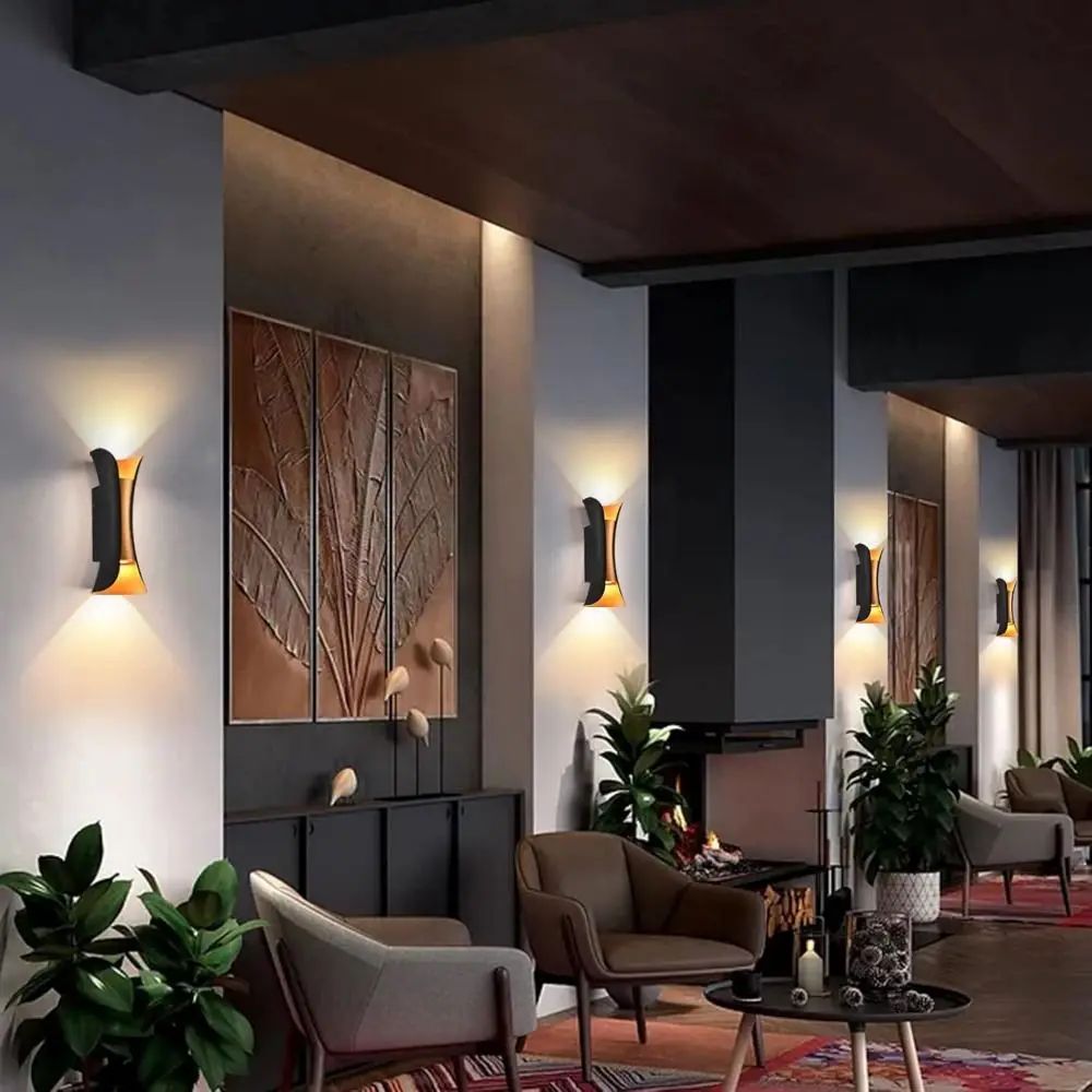 

Скандинавский креативный светодиодный настенный светильник вверх и вниз, 10 Вт, уличный настенный светильник IP65, водонепроницаемый беспроводной прикроватный светильник, освещение лестницы