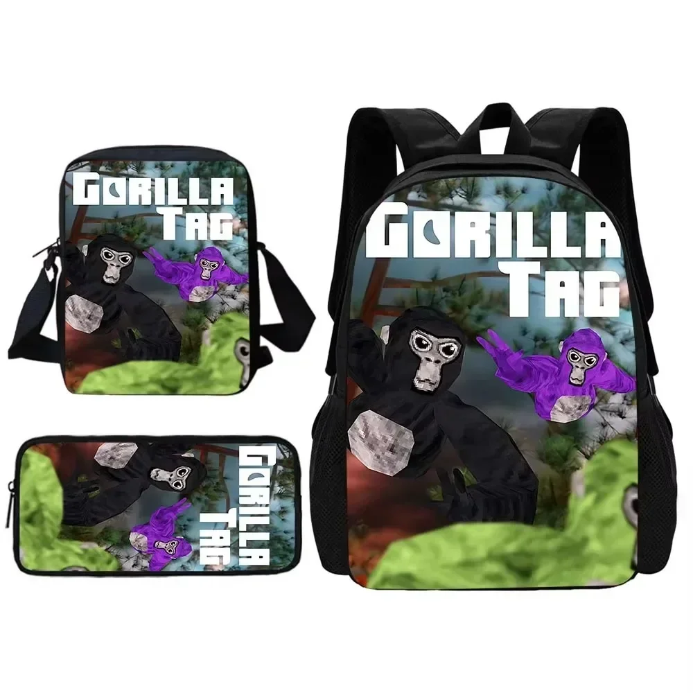 Custom Bag Novelty Cool Gorilla Tag Child School Backpack With Shoulder Bag Pencil Bags School Bags For Boys Girls Best Gift