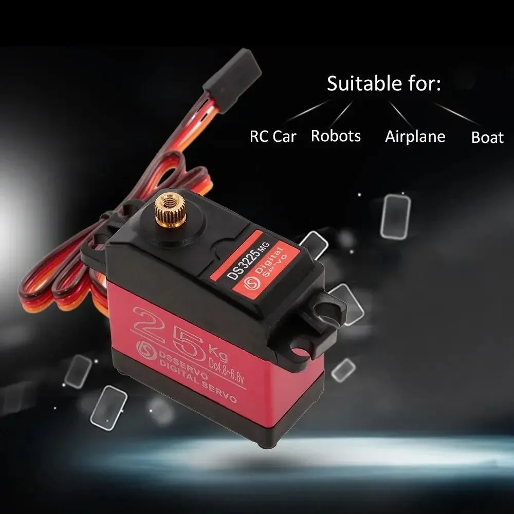 DSSERVO DS3225 25KG 180 degrés engrenage métallique couple élevé étanche Servo numérique pour avion Robot voiture RC accessoires