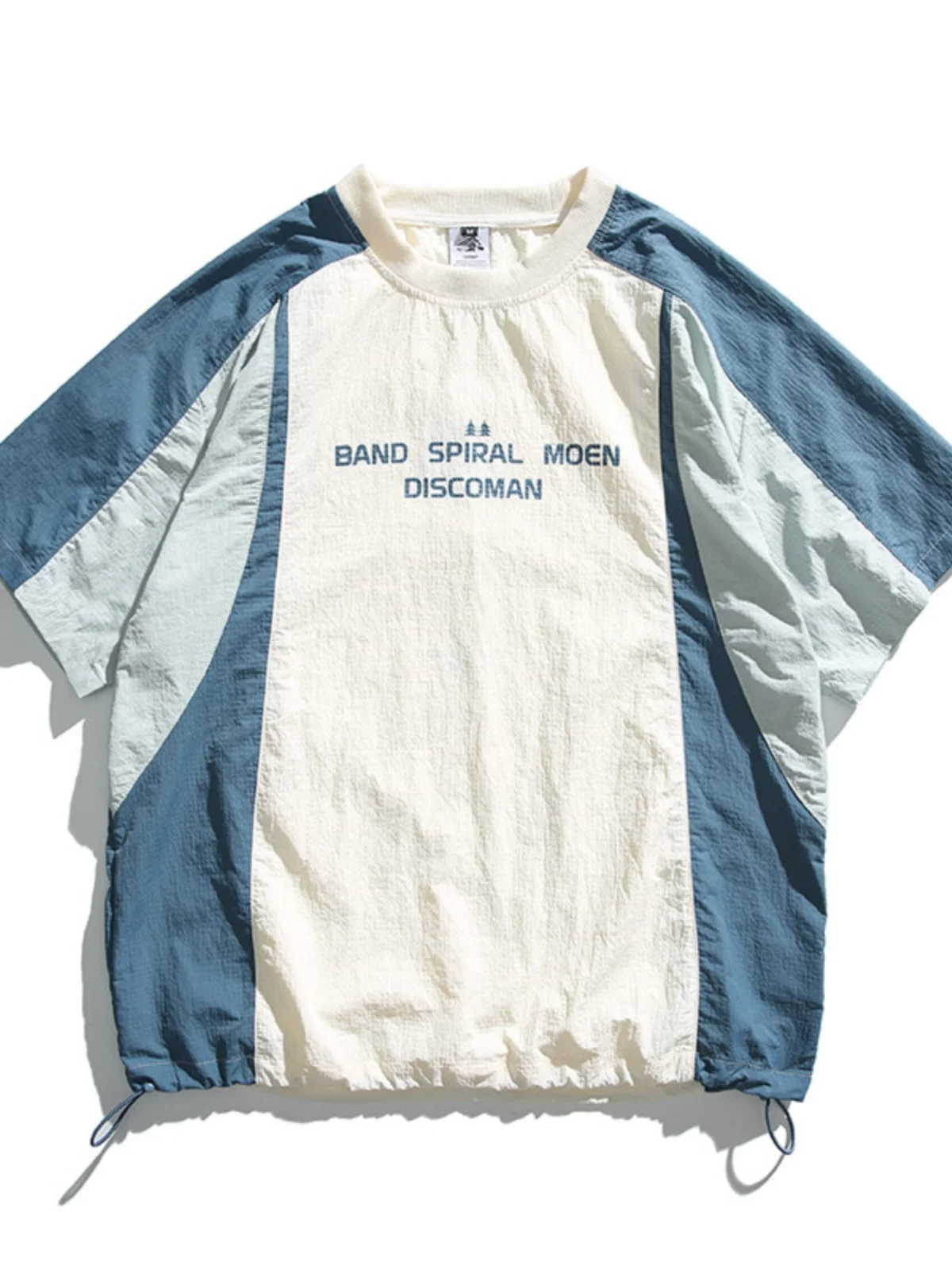 

Summer Outdoor Qui Dry Ice Silk Thin ort Sve T-irt Loose Splicing Men Women Japanese Sle Printed Tee Casual Faion
