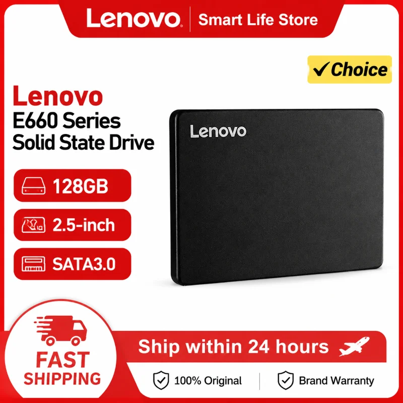 

Original Lenovo SSD Solid State Disk E660 2.5inch SATA 3.0 560MB/s Universal for desktops and laptops 128GB