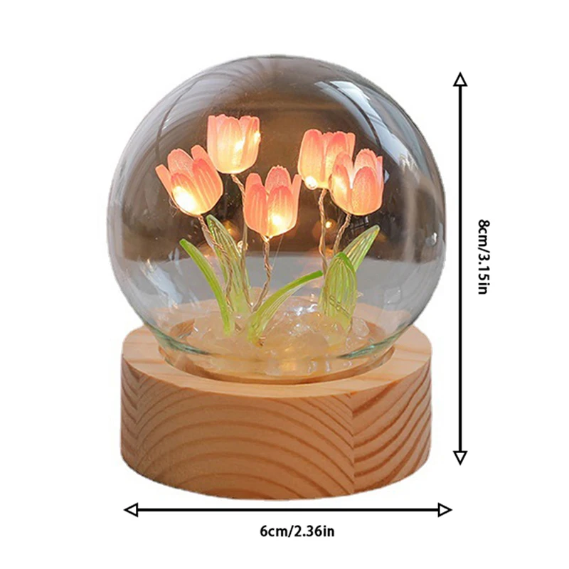 Tulip Night Lights Diy Material Package Creative Night Lamp Home Decoration Holiday Gift Valentine\'s Day For Family Surprise