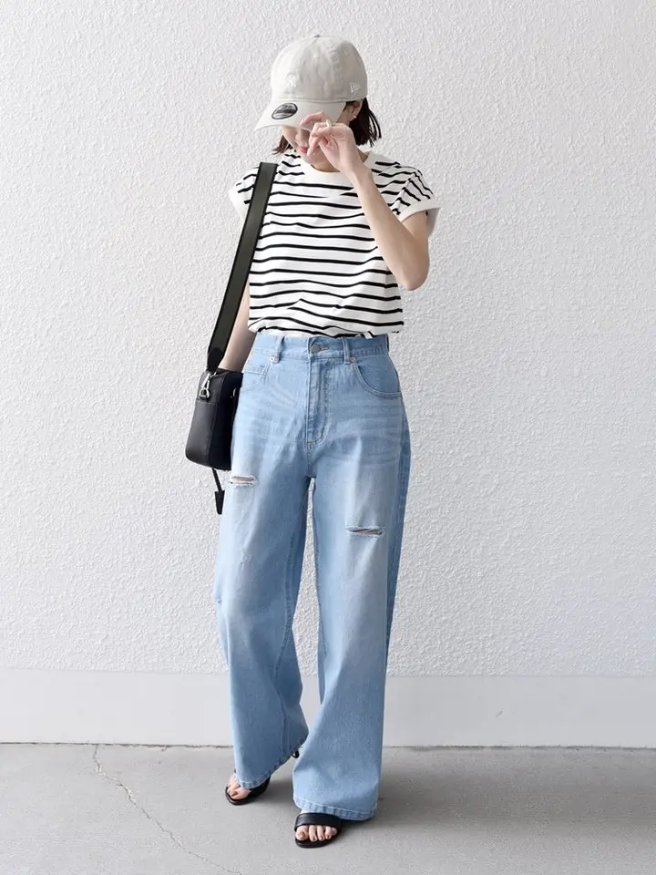 Jean en Denim extensible taille haute, jambe droite, décontracté, coupe ample, pantalon en Denim extensible en coton pour femmes