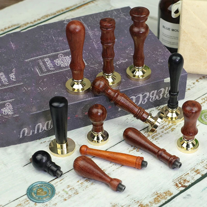 Retro Stamp Wooden Handle Antique Metal Sealing Handle Wedding Invitations Wax Seal Stamp DIY Handmade Art Crafts Gifts