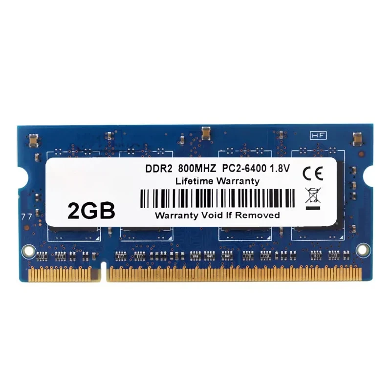 2GB PC2-6400S DDR2 800MHz SO-DIMM RAM 204Pin 1.8V Notebook Memory, Support Dual Channel, Pack of