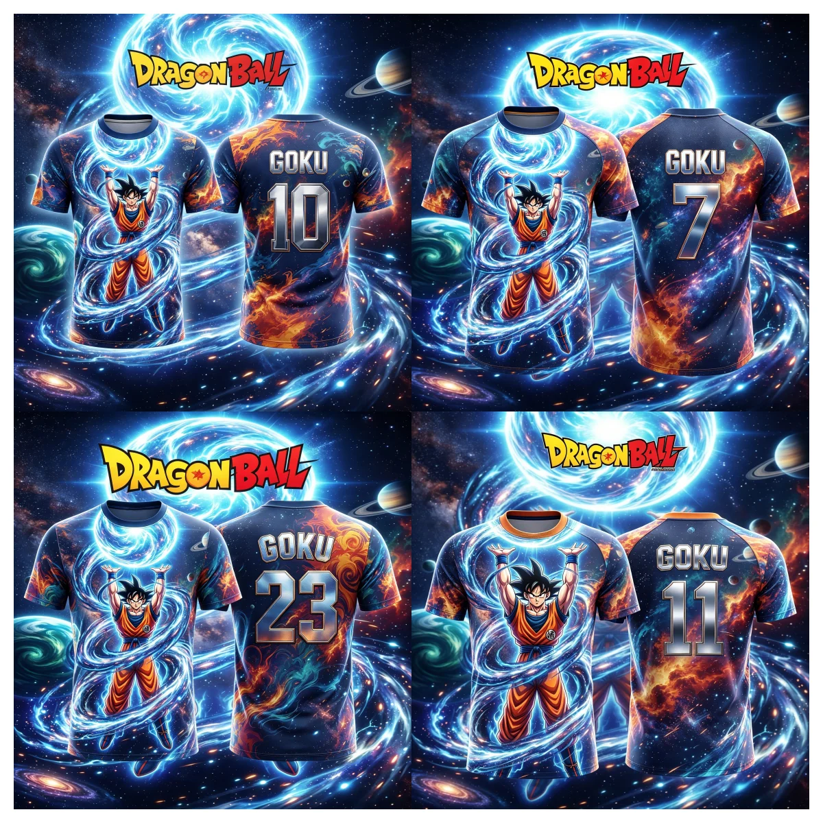 Summer Dragon Ball Goku Soccer Jersey Breathable Mesh Anime Football Shirt Unisex Casual Sports Streetwear Graphic Tee