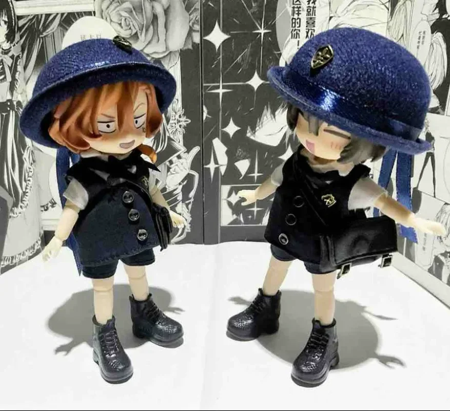 Cute Anime Figure Bungo Stray Dogs Nakahara Chuya Full Set Ob11 Doll Bjd Doll Clothes Action Figure Toy Desktop Decoraction Gift - view 2