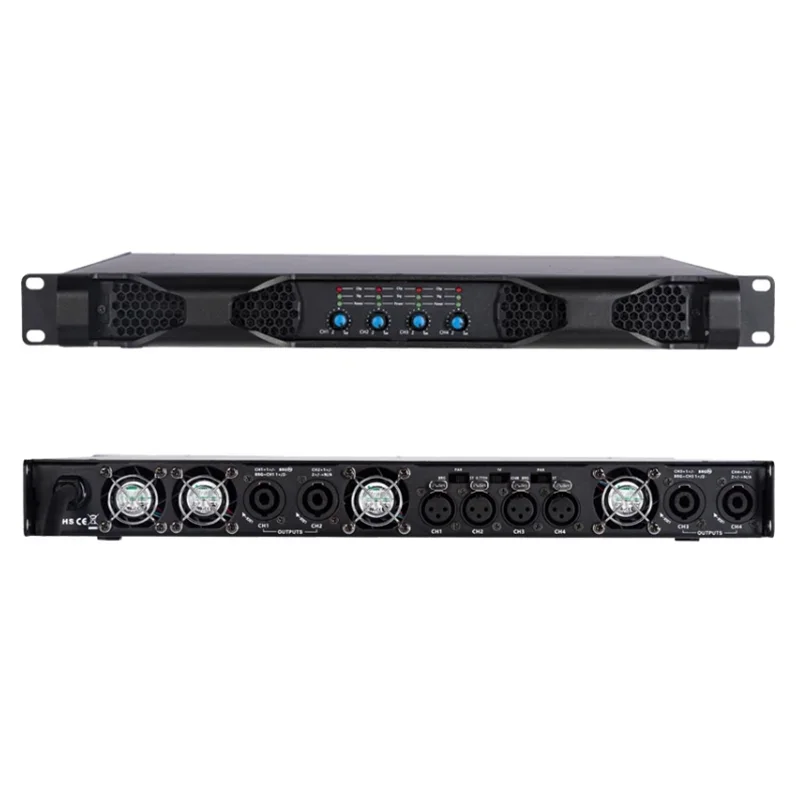 

4 Channel Digital 1U Power Amplifier Professional D Class Audio Board for Stage 4X1800W