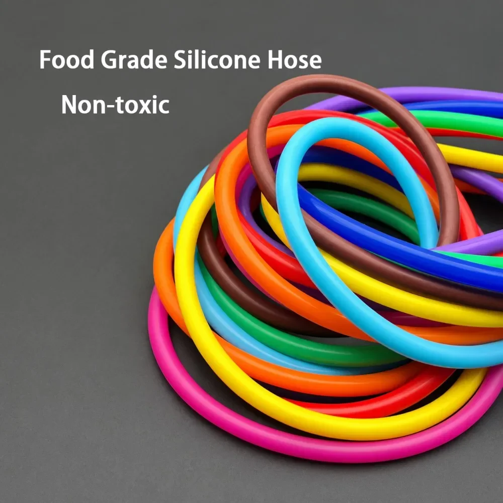 Food Grade Silicone Hose ID2 3 4 5mm Food Grade Odorless Anti-Aging Heat Resistant For Drinking Water Air Pump Colorful Silicone