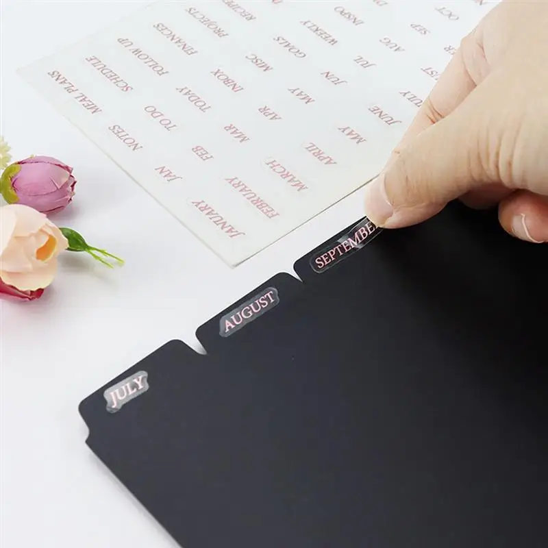 6pcs Binder PP Pocket Divider Pockets Folders For 6 Ring Notebook Divider Page Waterproof PVC Leaf Document Filing Bag