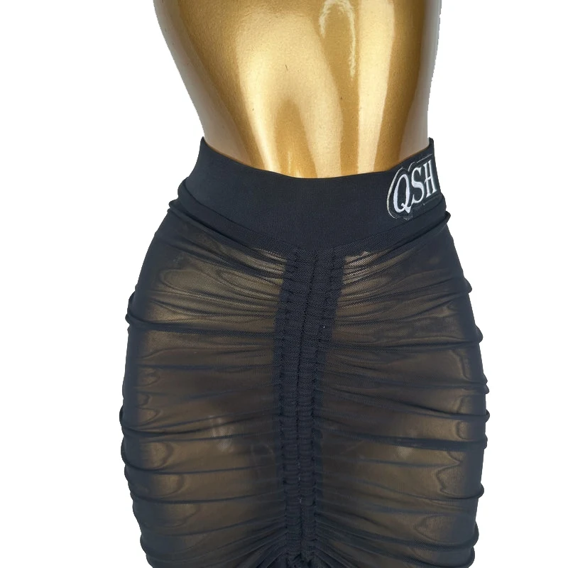 Nieuwe Latin Dance Korte Rok Volwassen Mesh Dansen Praktijk Rok Vrouwen Samba Training Rok Zwart Stage Performance Rok XH2876