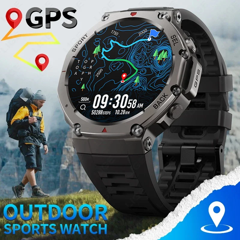 Новые GPS-смарт-часы в стиле милитари 170 + спортивные часы 1,43 дюйма AMOLED Corning Gorilla Glass Swim 5ATM Водонепроницаемые умные часы BT Call