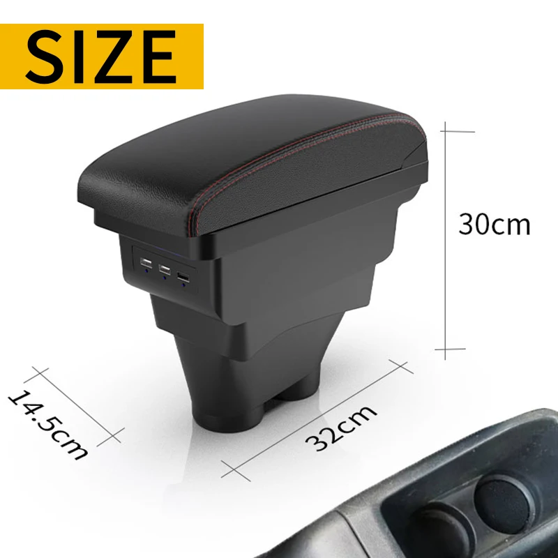 For Peugeot 208 Armrest Box Storage box Car accessories Retrofit parts Interior details Auto Holder 2012-2018