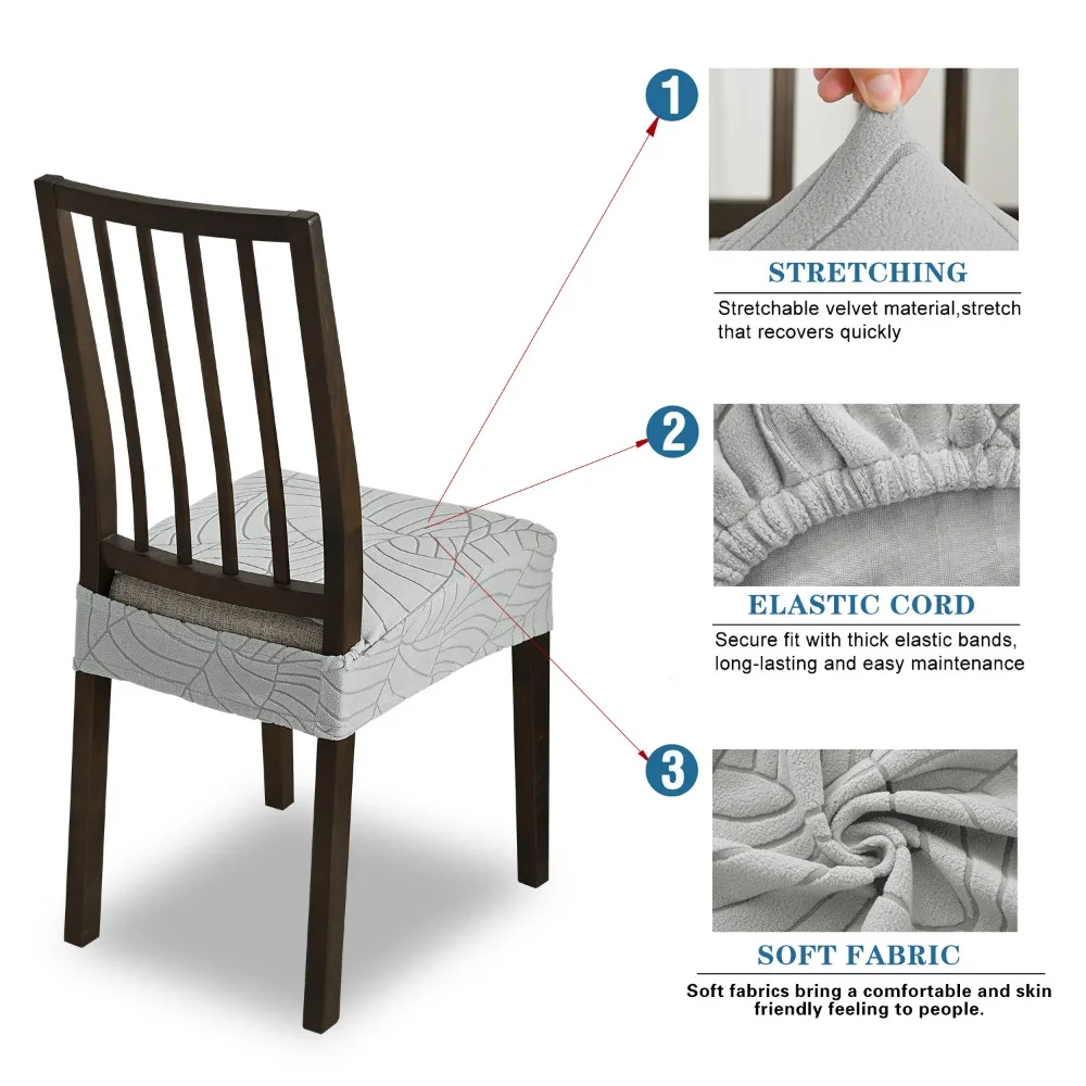 1/2/4pcs Jacquard Stretch Chair Cover for Armchair Dining Chair Protector Elastic Seat Cushion Cover