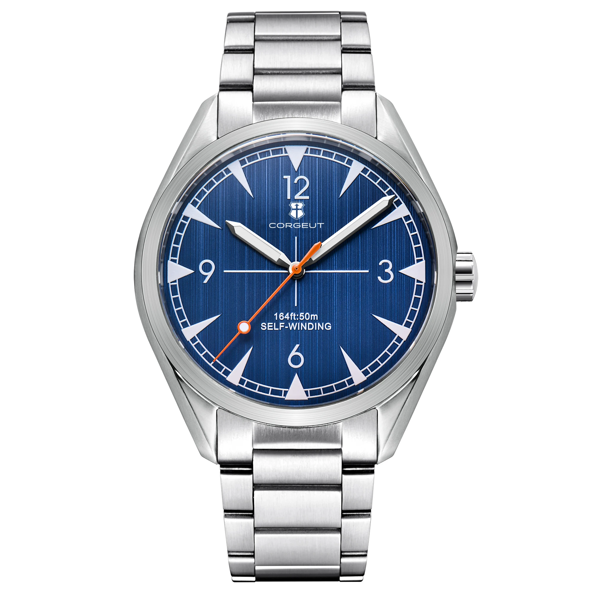 Corgeut 41mm Men\'s Clock Automatic Relogio Masculino NH35Mechanical Sapphire White Black Blue Dial Steel Band Men\'s Watch