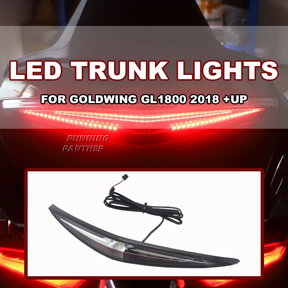 

NEW For Honda Goldwing Gold Wing GL1800 GL 1800 2018 2019 2020 Motorcycle ABS Trunk Spoiler LED Red Rear Brake Light Turn Signal
