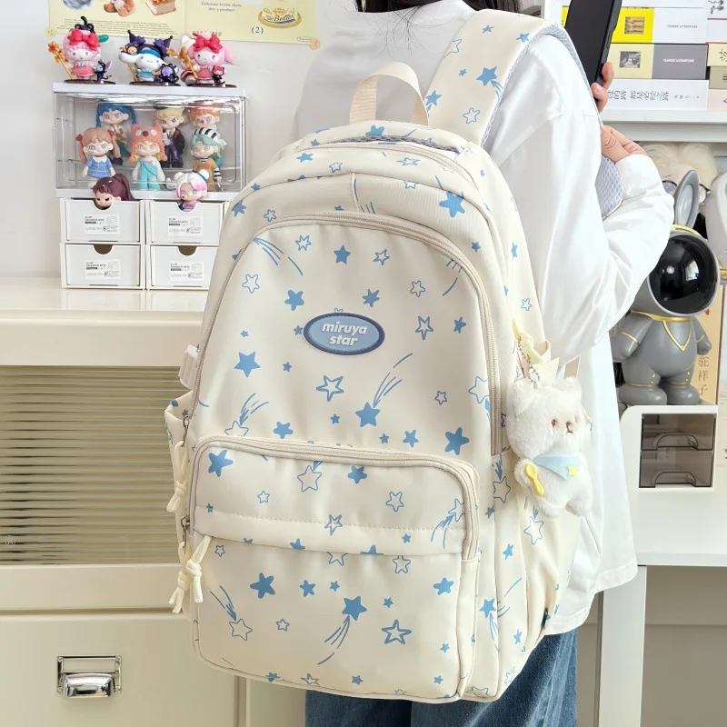 Cute Star Backpacks Large Capacity Student Backpack Lightweight Travel Backpack Kids Backpacks for Boy School Bags Mochila Bolsa