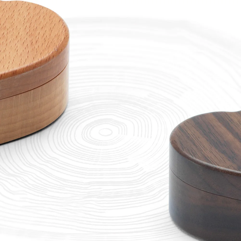 Vintage Beech Jewelry Organizer Heart Shape Box for Wedding Valentine's Day Scratch Protection Storage Case Jewelry Organizer