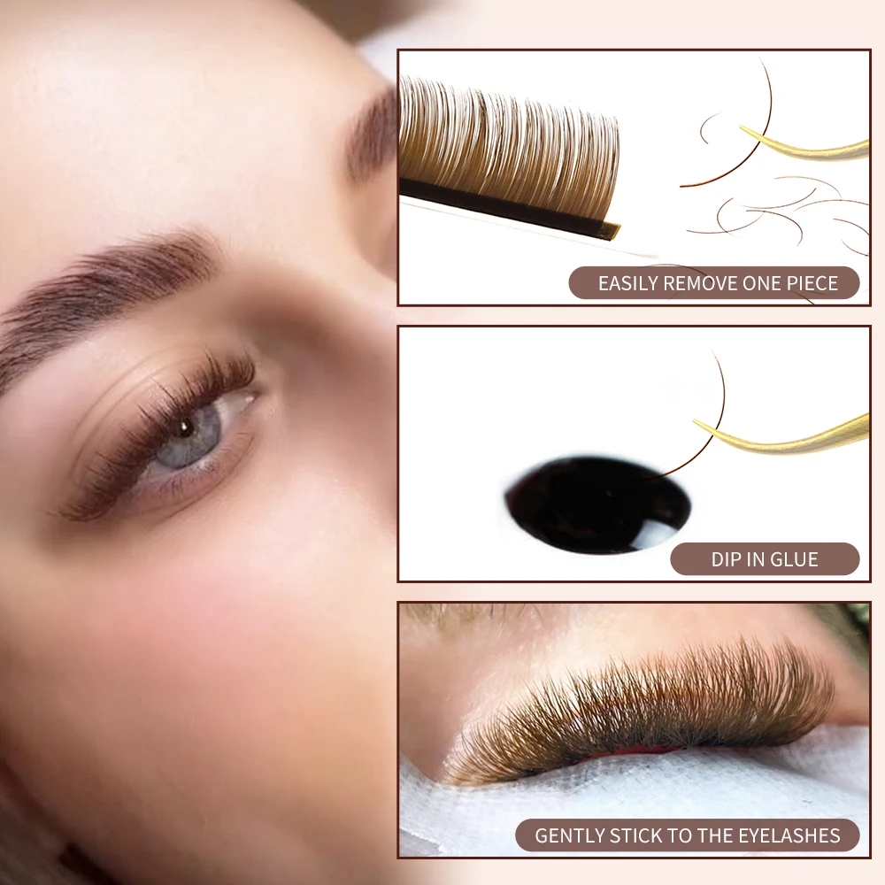 JOMAY 0.05mm L M Brown Eyelash Extension Mix Length Mink Individual Eyelash Lashes High Quality Color Natural Korean Eyelashes