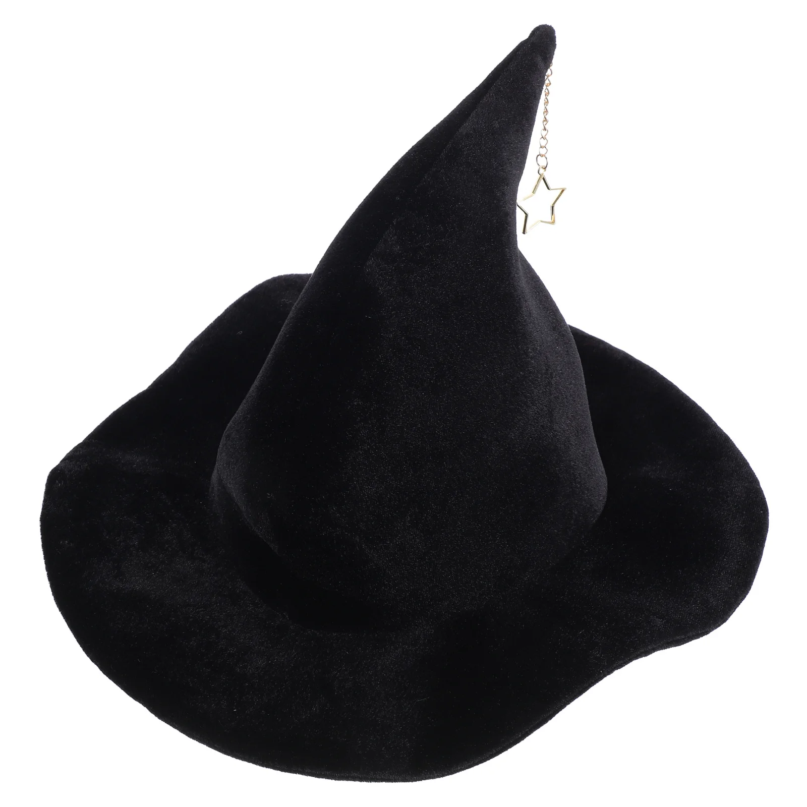 

Glowing Star Pendant Halloween Witch Hat Cosplay Costume Party Accessory For Women Men Comfortable Soft Material Roleplay