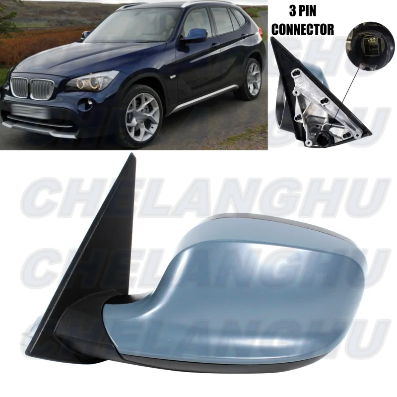 

For BMW X1 E84 2009 2010 2011 2012 Left Side 3 Pins Paintable Heated Power Adjust Memory Power Fold Mirror Assembly 51162993769