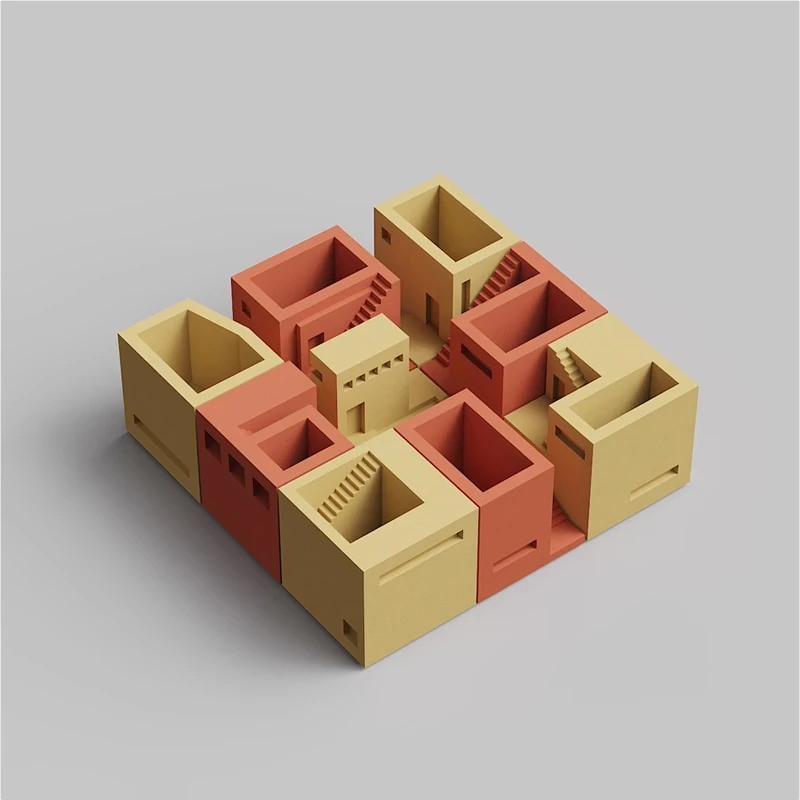Creative cement building model moss micro landscape ornaments, modern simple home decoration house shape pen holder flower pot