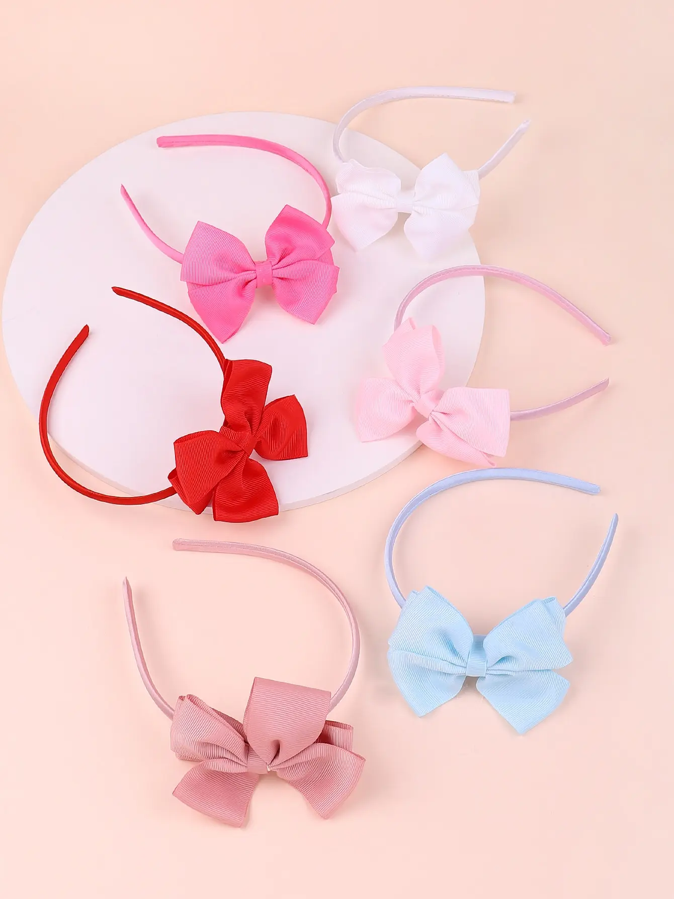 

6Pcs Cute Grosgrain Ribbon Hair Bows Headbands for Women Girls Princess Bowknot Hairbands Daily Headwear Hair Accessories