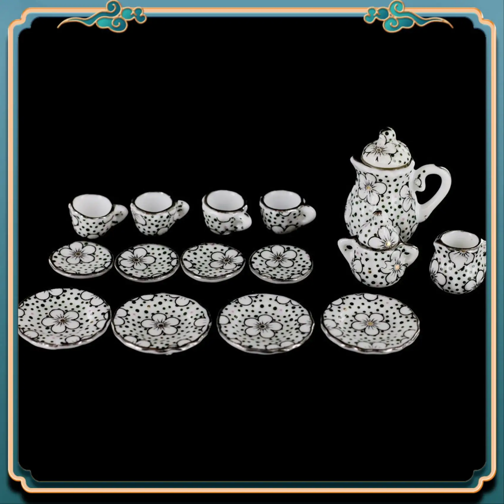 ABJG-2X طقم شاي بورسلين أواني تناول الطعام 15Pzs نمط ديزي