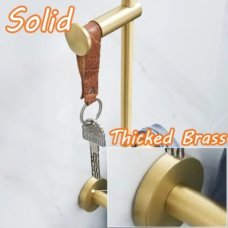 Creative Rotatable Brass Coat Hooks High Load Bearing Rustproof Round Smooth Edge Coat Hooks Simplicity Light Luxury Durable Hom