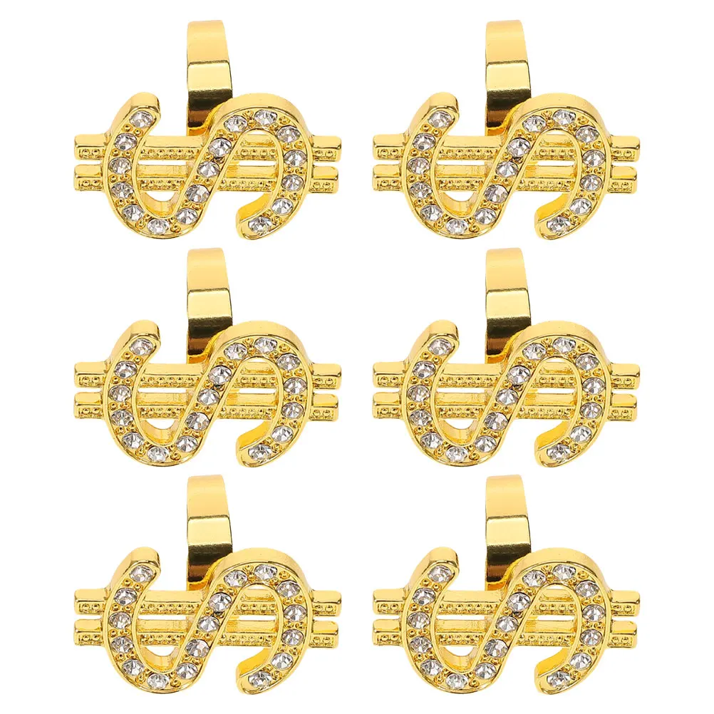 

6pcs Shimmering Rings: Unique Costume Party Jewelry For Cosplay Masquerade Events Hip Hop Props Rock Disco Accessories