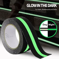 Anti Slip Traction Tape Glow in Dark Green Stripe Friction Abrasive Adhesive Non Skid Tape For Stair Tread Step Indoor Outdoor