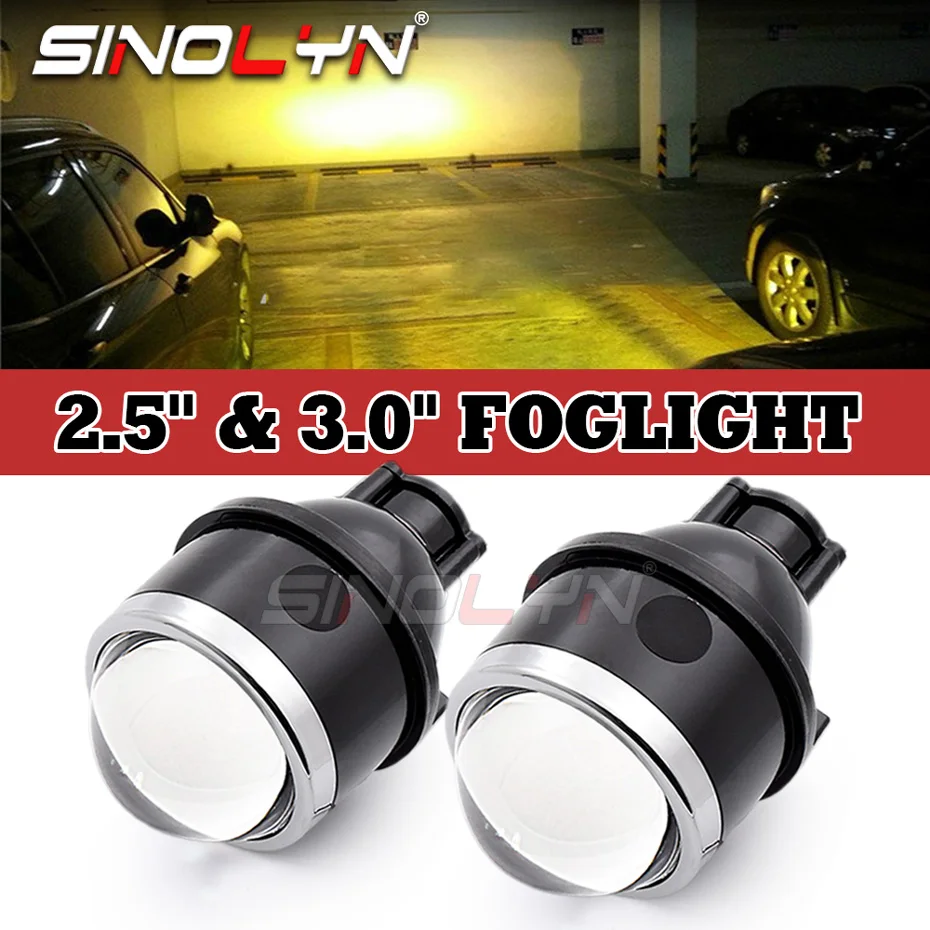 Sinolyn H11 Bi Xenon Fog Lights 2.5/3.0 Inch H8 H9 HID PTF Fog Lenses Projector Universal Head Lamp Car Lights Car Accessories