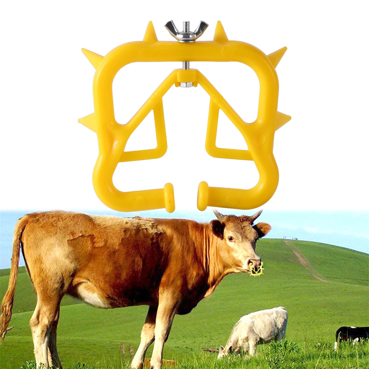 1Pc Calf Weaning Spur Thickened Plastic Cow Nose Ring Yellow Cattle Raising Equipment Farm Animal Supplies Pet Products