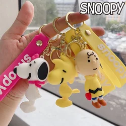 Snoopy Keychain Anime Woodstock Pendant for Women Bag Car KeyRing Mobile Phone Wallet Jewelry Accessories Children Toys Gifts