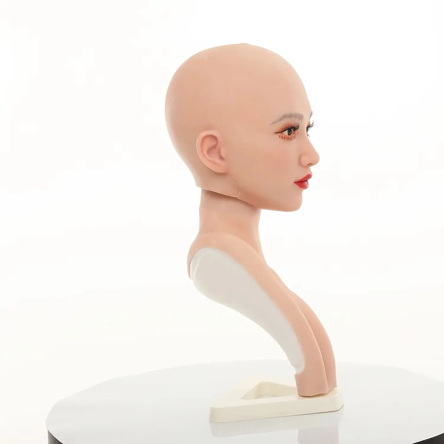 Female Silicone Head Model for Wig Jewelry Display Simulation Head for Hat Scarf Show Hair Extension EU American Face Shape TM04