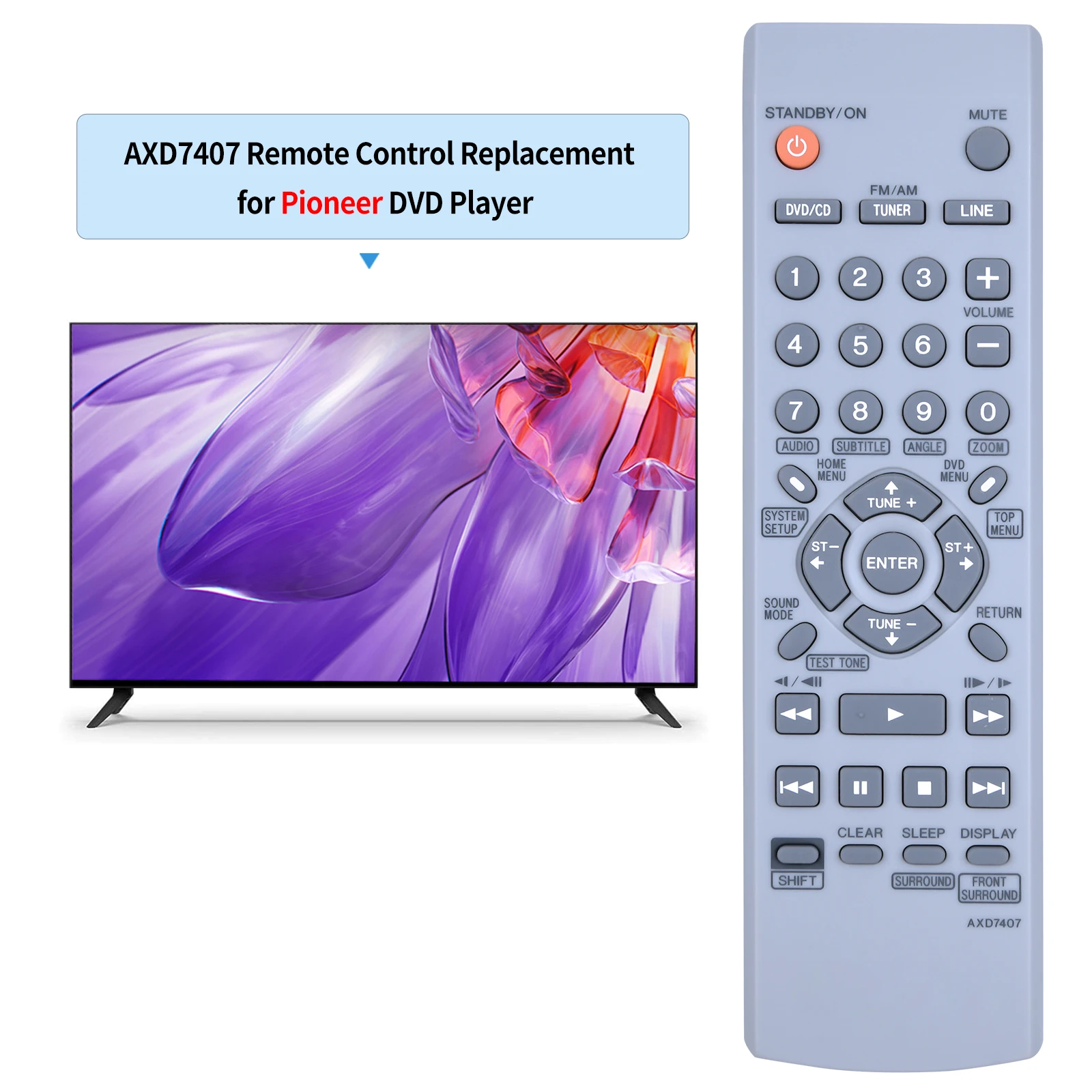 New AXD7407 Remote Control For Pioneer DVD Player Remote Control XVDV350 AXD 7407 DCS232 DCS240 DCS535