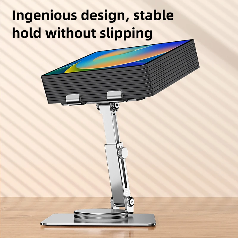 Tablet Stand 360 Degree Aluminium Alloy Foldable Tablet Rotale Stand Portable Fold Holder Universal Desktop Bracket Support